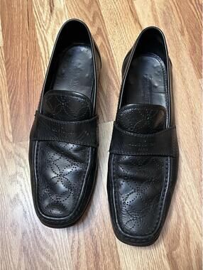 Louis Vuitton Black Leather Men’s Monogram Loafers 9